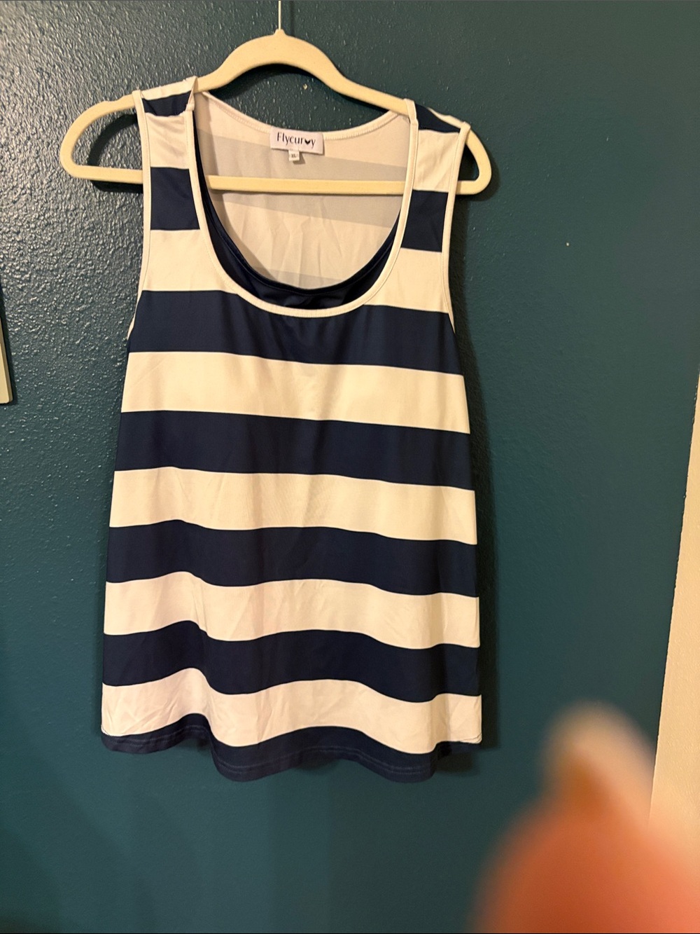 Away Navy & White Horizontal Stripe Tank